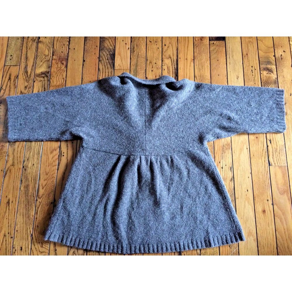 DRESSBARN WOMENS SIZE MEDIUM GRAY WOOL BLEND CARDIGAN SWEATER 3/4 SLEEVES - Picture 2 of 7